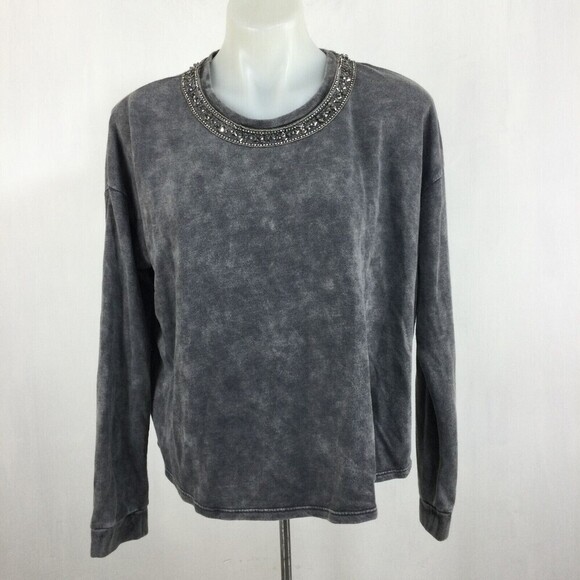 The Kooples Sport Sweatshirt Jewel Neckline Pullover Too Gray Size 3 US L - Picture 11 of 12